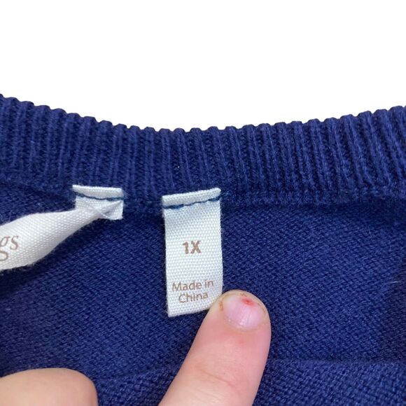 Soft Surroundings Deep Blue Button-Up Cardigan - Picture 5 of 9